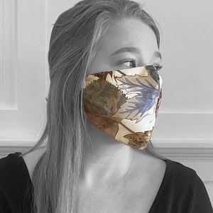 “Tourbillon” Luxury Face Mask Handcrafted With Designer Scarf, 3 Layers